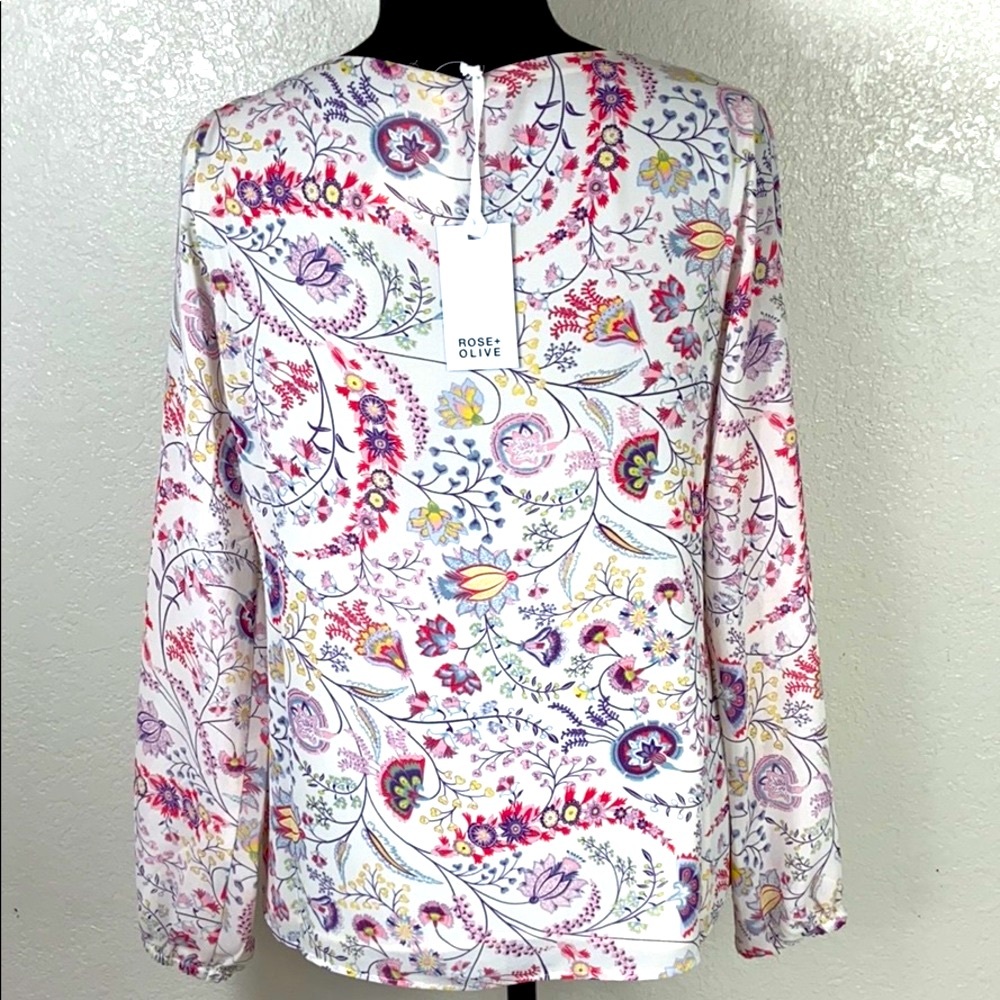 NWT [ROSE+OLIVE] Floral Pheasant Top - Picture 6 of 9